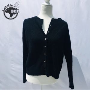 100% cashmere black cardigan large